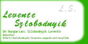 levente szlobodnyik business card